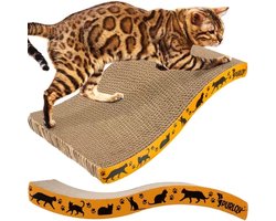 Kattenkrabplank Golfvorm - krabkarton golfvorm - Horizontaal Kartonnen Krabmeubel - duurzaam kattenkrabspeelgoed - Krabkarton & Ligplek - 43x22,5 cm - Stressverlagend