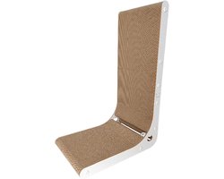 Krabplank: Kattenkrabplank - Kartonnen krabpaal - Stimuleert spelgedrag - L-vormig ontwerp - 39 x 26 x 60 cm - Grijs