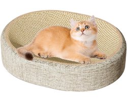 Krabplank: Kattenkrabplank - Krabkarton kat - Klauwverzorging - Ergonomisch ontwerp - 33 x 43 x 12 cm - Natuurlijk Sisal
