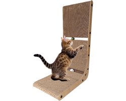 Kattenkrabplank - Krabpaal Karton - Spelen en Ontspannen - L-vormig Wandmontage - 39 x 26 x 60 cm - Niet gespecificeerd