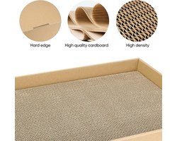 Kattenkrabplank, set van 5 kattenkrabdozen met biologisch kattenkruid, antislipmat, 43,5 x 29,5 x 14 cm, groot dubbel krabpapier voor katten