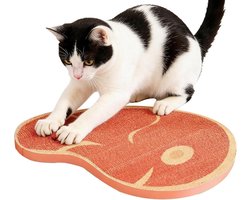 Krabplank: Kattenkrabplank Steak - Krabkussen Kat - Meubels Beschermen - Horizontaal Ontwerp - 45 x 27 x 3 cm - Bruin