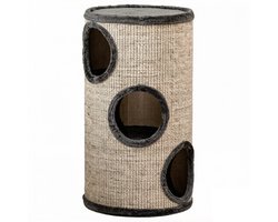 Kattenkrabton Drie lagen ontwerp Groot krasbestendig sisal oppervlak Zachte comfortabele rustzone Modern stijlvol ontwerp Stevig duurzaam houten frame Biedt katten veilige klim- en speelruimte 38x38x70cm Grijs