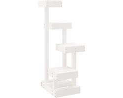 Kattenmeubel - Kattenboom Krabpaal - Klimmen en Spelen - Massief Grenenhout Frame - 45x49x103 cm - Wit
