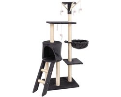 Krabpaal: Kattenpaal 50&times;34&times;138 cm &ndash; Stabiele Krabpaal met Sisal Krabpalen, Speelhuisje, Hangmat & Ligplatforms &ndash; Perfect voor Katten om te Slapen, Spelen & Krabben &ndash; Duurzame Kattenboom voor Thuis