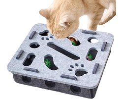 Kattenpuzzel Speelgoed Hersentraining Activiteiten, Interactieve Puzzeldoos Met Draaiende Ballen En Holtes, Sensorisch Denkspel Voor Binnenkatten En Kittens