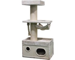 Kattens No1 Krabpaal Cadet Creme - 80 x 50 x 160 cm - Geschikt voor zware katten