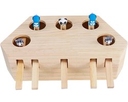 Kattenspeelgoed - Interactief krabspeelgoed - Kattenverrijking - Duurzame houten constructie - 315 x 10 x 13 cm - Meerkleurig