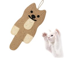 Kattenspeelgoed - Krabmat voor katten - Natuurlijke Sisal Katten Krabmat - Anti-Slip Krabmat voor Binnenkatten - Vloer Krabmat - Kat Vorm Design - 1 stuk