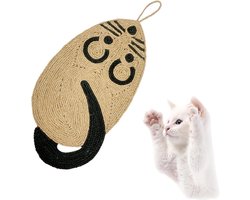 Kattenspeelgoed - Krabmat voor katten - Natuurlijke Sisal Katten Krabmat - Anti-Slip Krabmat voor Binnenkatten - Vloer Krabmat - Muizen Vorm Design - 1 stuk