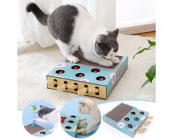 Krabplank: Kattenspeelgoed - krabplank kat - krabkarton - interactief speelgoed - whack-a-mole spel - 5 gaten - golfkarton