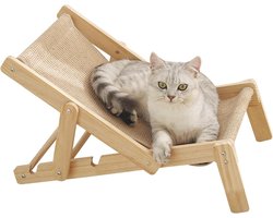 Krabplank: Kattenstoel Krabmeubel - Krabbank Hangmat - Katten Welzijn - Verwisselbaar Sisalkussen - 33.8 x 37.0 x 50.9cm - Meerkleurig
