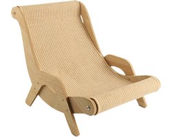 Kattenstoel - Krabmeubel - Ontspanning en Krabben - Massief Hout Frame - 58 x 28 x 14 cm