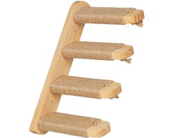 kattentrap muur - 4 jute tredes - tot 15 kg - voor klimmuur - hout