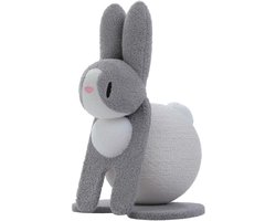 Krabpaal: Kattenu Bunny Krabpaal - Konijn Krabpaal met Grote Krabbol - Grijs/Wit - Unieke dieren krabpaal