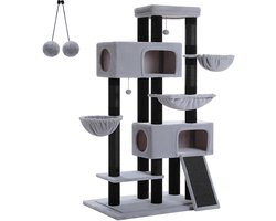 Krabpaal: Kattenu KittyKingdom XXL - Stevige krabpaal voor grote katten - Extra Dikke Palen - Grote krabpaal voor zware katten - Zwart