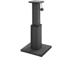 Krabpaal: Kattenu KittyTree krabpaal zwart - Extra dikke palen (9 + 12 cm) - Kleine krabpaal voor katten - Mini krabpaal