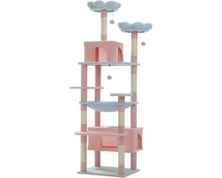 Krabpaal: Kattenu MeowMansion - Grote Krabpaal Voor Grote Katten - Grote Krabpaal XXL katten - Roze - Krabpaal voor zware katten