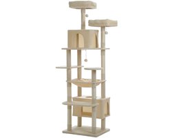 Kattenu MeowMansion XL - Grote Krabpaal Voor Grote Katten - Krabpaal XXL - Beige - Krabpaal voor zware katten