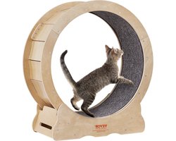 Kattenwiel - Katten Hometrainer - Katten Loopwiel - Katten Speeltoestel - Looprad Voor Kat - Ø 65 cm - Hout