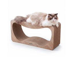 Kitty Town Luna Extra Large - Krabkarton Sofa Licht Eiken - Krabmeubel - Krabplank - Krabmat - Krabpaal karton - 74x36x24cm