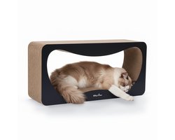 Kitty Town Luna Extra Large - Krabkarton Sofa Zwart - Krabmeubel - Krabplank - Krabmat - Krabpaal karton - 74x36x24cm
