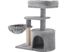 Kleine Kattenboom Krabpaal met Meerdere Niveaus - 68 cm Lichtgrijs