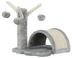 Kleine Kattenklimpaal 38x38x40 cm Grijs Met Kattenmand, 2 Speelballen, Krabmat Geschikt voor Kleine en Grote Katten Natuurlijke Jute Touw Duurzaam Voor Rust, Ontspanning en Krabben
