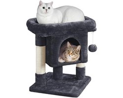 Kleine kattenkrabpaal met kattenmand, pluche sisal, speelboom voor katten