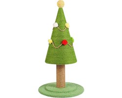 Klimframe Katten - Krabpaal Speelgoed - Katten Klimmen - Kerstboom Design - 58 cm Hoog - Groen