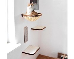Klimwand voor katten - 4 delig - beige-bruin - 21877.000