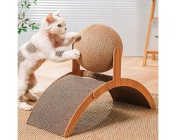 KMDZDZGS Krabplank voor katten, katten speeltje, 2-in-1 kattenbed & krab speeltje met krabbal, ideaal om te krabben, spelen en rusten, ergonomisch ontwerp voor katten.