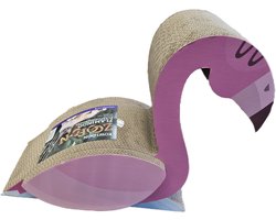 Kowloon krabkarton - kattenkrabspeelgoed - krabmeubel - flamingo - roze - 46 x 60 x 25 cm