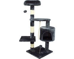 Krabbelpaal Kat Middelgroot Grijs 3 Niveaus Klimboom 40x40x112cm