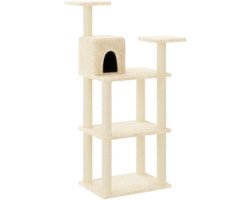 Krabbelpaal voor Katten met Sisal Krabpalen 119 cm Beige - Klimtoren en Speelhuis