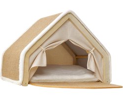 Krabhuis Katten Tent - Kattenhuis Sisal - Rusten en Spelen - Vervormingsbestendig Houten Frame - 50x40x40 cm - Niet gespecificeerd