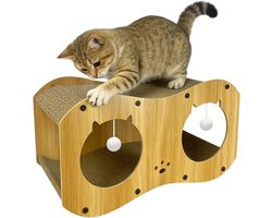 Krabpaal: Krabhuis voor Katten - Kattenhuis Krabpaal - Binnen en Buiten - Meerlaagse Integratie - 58.8 x 34 x 12.6 cm