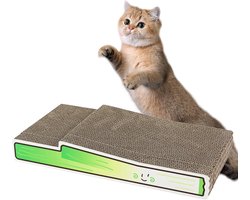 Krabplank: Krabkarton Kitten - Krabplank Kat - Katten Verrijking - Unieke Vormen - 37x21x15cm - Groen