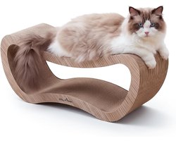 Krabkarton Sofa - Krabmeubel Katten - Nagels Verzorgen - Stijlvol Interieur Design - 70x31.5x26cm - Licht Eiken