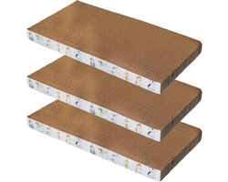Krabkarton voor katten - Kattenkrabbers binnen - Klaeuwen slijpen - 3x golfpapier - 43.5 x 21.5 x 10.3 cm