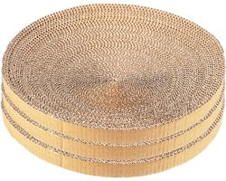 Krabkarton Voor Katten - Krabmatten Set - Bescherm Meubels - Gegolfd Papier - 35x35x2.7cm - Zoals Getoond