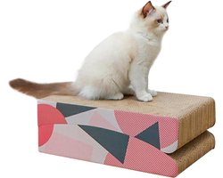 Krabplank: Krabkarton voor katten - Krabmeubel speelgoed - Klauwverzorging spelen - Schaalbaar golvend ontwerp - 25 x 40 x 15 cm