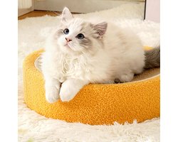 Krabkom Kat - Sisal Krabmat - Krabbelen Ontlasten - Duurzaam Ontwerp - 42x42x12 cm - Oranje