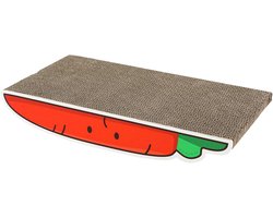 Krabplank: Krabkussentjes voor katten - Krabkarton huisdier - Meubels beschermen - Unieke vormen - 37x21x15 cm - Wortel