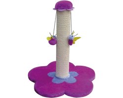 Krabmat Bloem - Krabpaal - Kattenkrabben - Met speelelementen - 40x40x44 cm - Paars