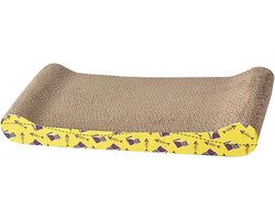 Krabmat Kat - Krabplank Lounge - Meubelbescherming - Dikke Golfkarton - 45x21x7cm - Geel