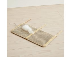 Krabmat Kat - Meubelbeschermer Speelgoed - Krabben Ontlasten - Natuurlijk Sisalmateriaal - 25x50x0.5 cm - Houtkleur