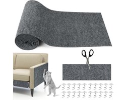 Krabmat Kat Sofa - Zelfklevend Krabkleed - Meubelbescherming - Aanpasbare Vorm - 10x10x10 mm - Donkergrijs