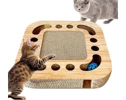 Krabmat Katten - Katten Krabspeelgoed - Binnen Spelen - Met Dubbele Belbaan - 34x34x6 cm
