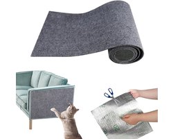 Krabmat Katten - Kattentapijt Meubelbeschermer - Beschermt Meubels - Sterke Zelfklevende Onderlaag - 46x44x29 cm - Grijs